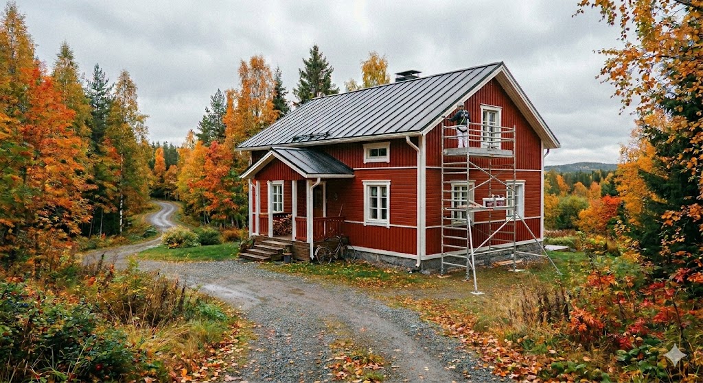 Talon maalaus syyskeleillä - Lue ohjeet miten työ onnistuu parhaiten